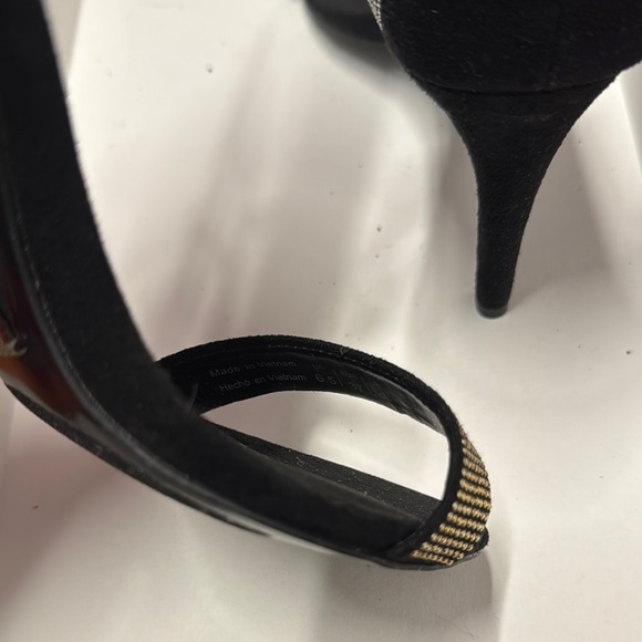 Aldo Black & Gold Stiletto Beaded Heels with Ankle Strap. Sz 6.5. 4.25” Heel. - Picture 6 of 6